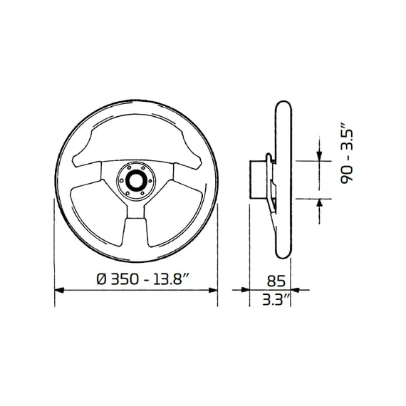 Steering Wheel V38 - 35cm - Grey, 2 image