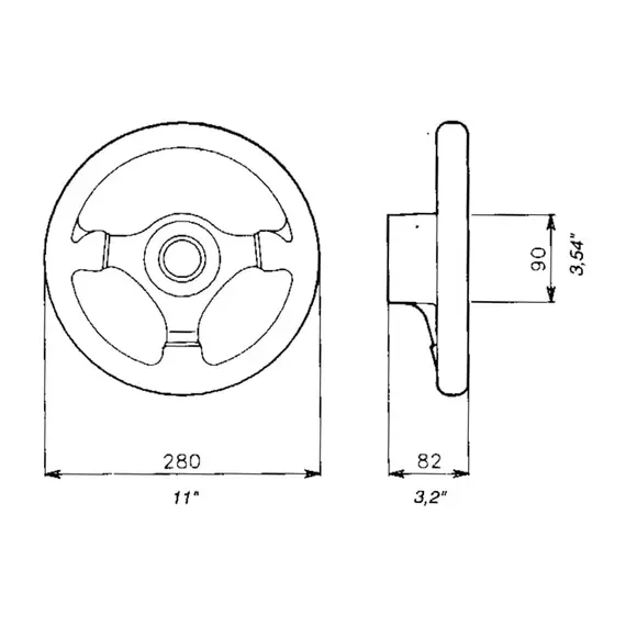 Steering Wheel V45 - 28cm - Grey, 2 image Steering Wheel V45 - 28cm - Grey, 2 image