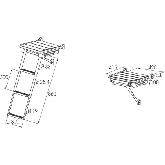 Aft Platform - 420mm, 4 image Aft Platform - 420mm, 4 image