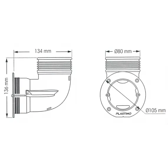 Connecteur coude EZ air diamètre 80mm, 2 image Connecteur coude EZ air diamètre 80mm, 2 image