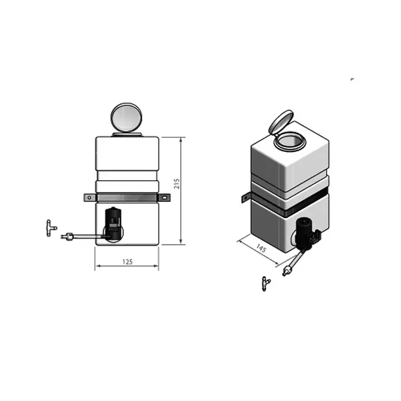Réservoir pour lave-glace 12V, 2 image Réservoir pour lave-glace 12V, 2 image