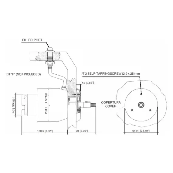 UP28R Rear Mount Helm Pump, 2 image