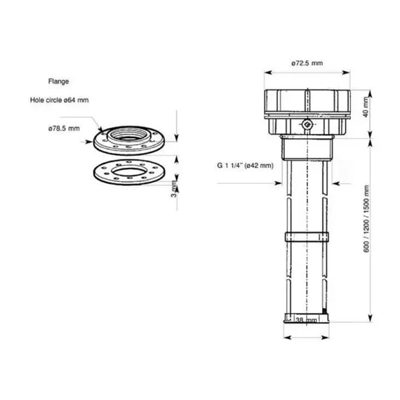 Capacitive Sensor for Waste Water - 600-1200mm, Length, mm: 600-1200, 2 image Capacitive Sensor for Waste Water - 600-1200mm, Length, mm: 600-1200, 2 image