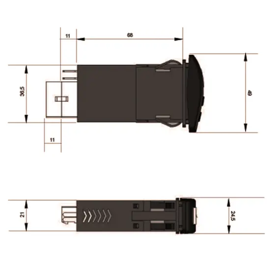 Interrupteurs à bascule universels pour 2 essuie-glaces, 2 image Interrupteurs à bascule universels pour 2 essuie-glaces, 2 image