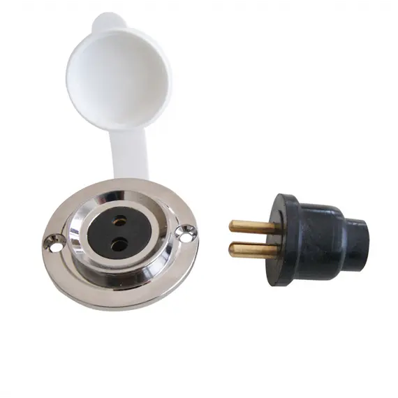 Cable connector socket with plug - 2 poles