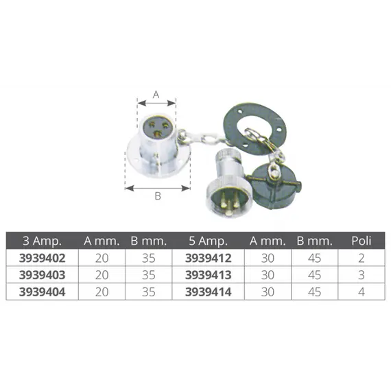 Deck plug and socket 3A - 4P, 2 image