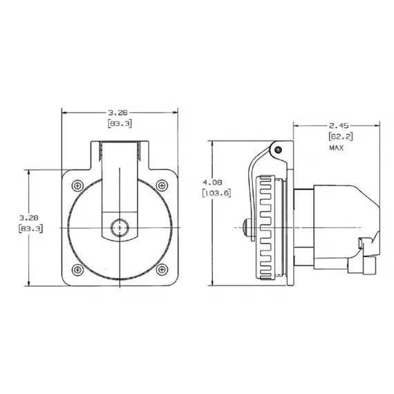 Fiche en acier inoxydable 2P+T 230V. 16A IP56, 2 image