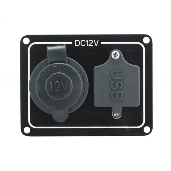 Panel with Cigarette lighter and USB socket