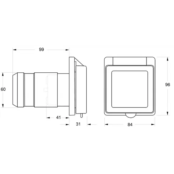 Plug 2P+T 220V. 32A IP56, 2 image Plug 2P+T 220V. 32A IP56, 2 image