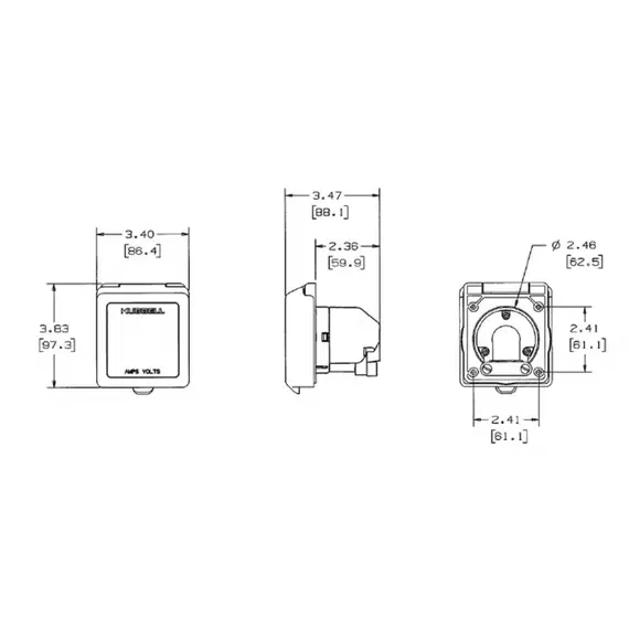 Plug 2P+T 230V. 16A IP56, 2 image Plug 2P+T 230V. 16A IP56, 2 image