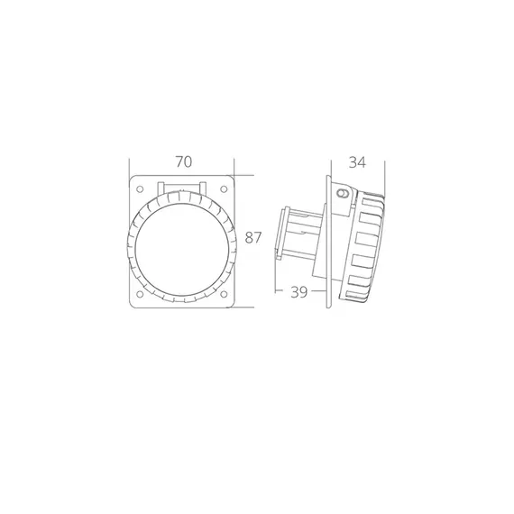 Prise 2P 12/24V. 16A IP67, 2 image