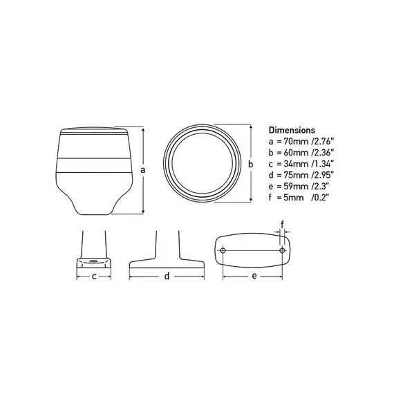 Hella NaviLED - 360 degrees White - 2NM - 9-33V - Fixed base - 167mm - White - UHD Lens, 2 image Hella NaviLED - 360 degrees White - 2NM - 9-33V - Fixed base - 167mm - White - UHD Lens, 2 image