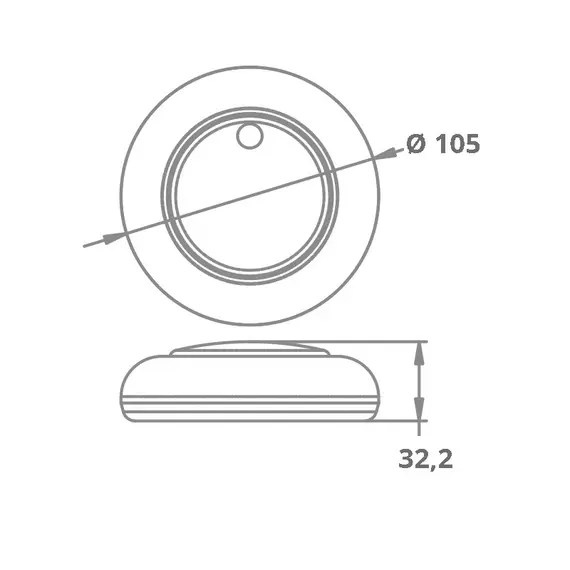 16 LED ceiling light touch activation diameter 105mm - 12V-2.8W, 2 image 16 LED ceiling light touch activation diameter 105mm - 12V-2.8W, 2 image