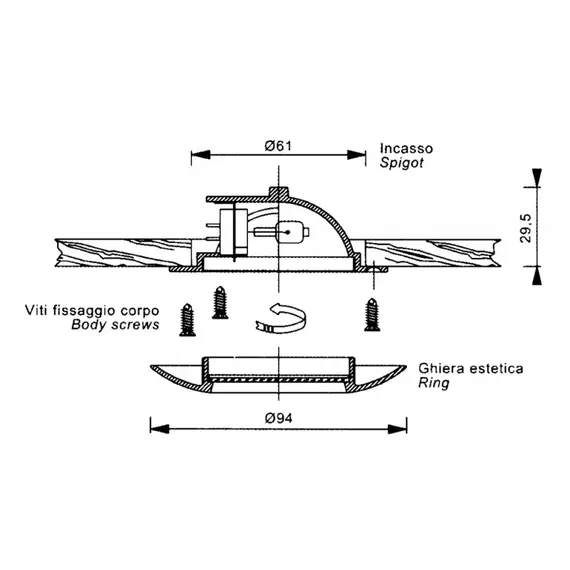 Projecteur encastré en laiton Sextans L, 2 image Projecteur encastré en laiton Sextans L, 2 image