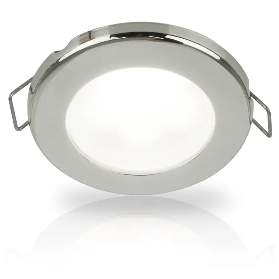 Hella EuroLED 75 Spot Encastré à LED RVS - 12V - Clip à Ressort - Blanc Froid