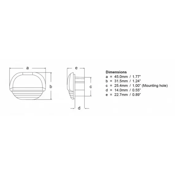 Lampe de marche LED en plastique blanc Easy Fit 12-24V 0,5W, 2 image Lampe de marche LED en plastique blanc Easy Fit 12-24V 0,5W, 2 image