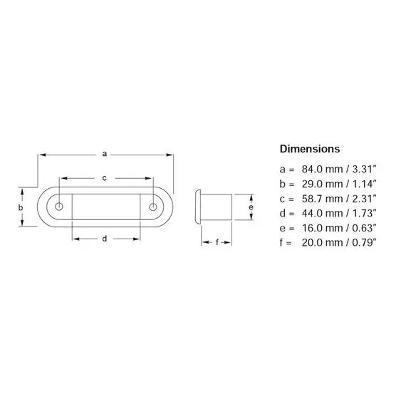 Lampe de courtoisie ovale en acier poli blanc chaud à LED encastrée 12-24V 0,5W, 3 image Lampe de courtoisie ovale en acier poli blanc chaud à LED encastrée 12-24V 0,5W, 3 image