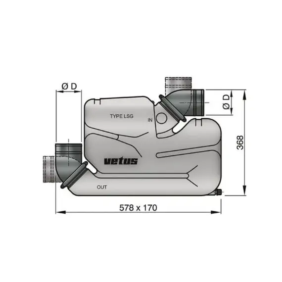 Plastic Muffler - 75mm, 2 image Plastic Muffler - 75mm, 2 image
