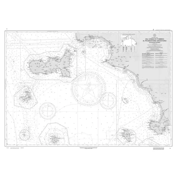 School Map - From Piombino Channel to Promontorio Argentario and Scoglio Africa