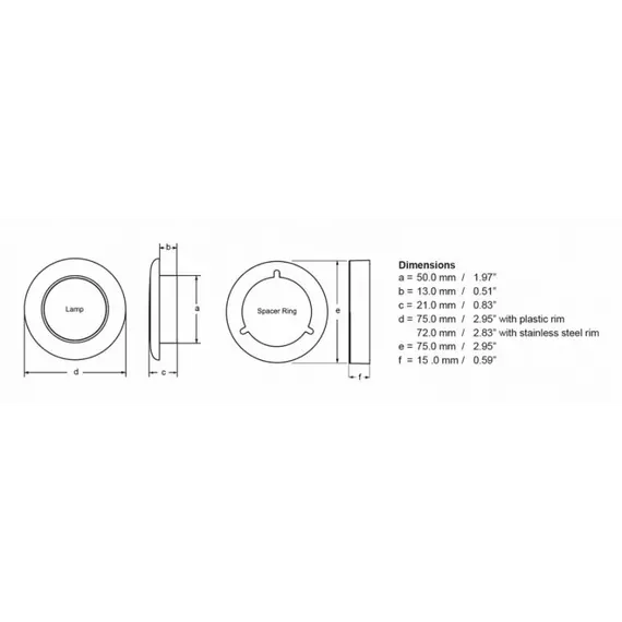 White plastic LED courtesy light 24V 0.5W, 2 image