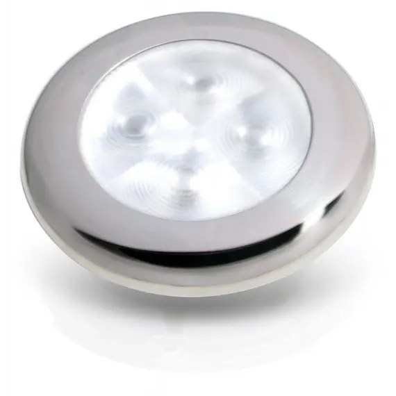 Lumière de courtoisie LED en acier inoxydable poli blanc 24V 0,5W
