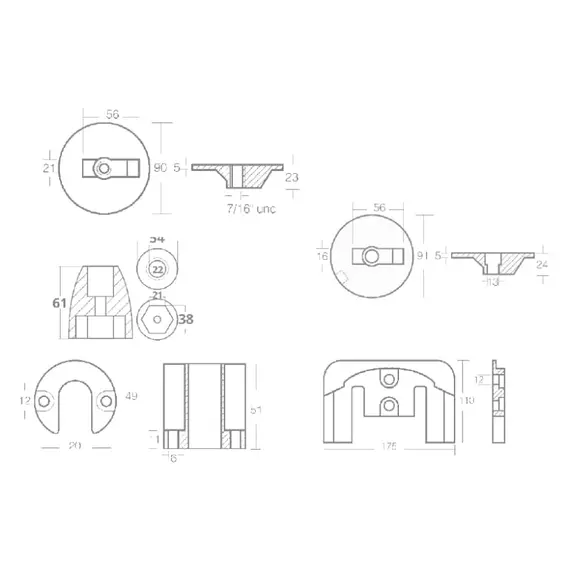 Aluminium Anodes Kit for Mercruiser Bravo III, 2 image Aluminium Anodes Kit for Mercruiser Bravo III, 2 image