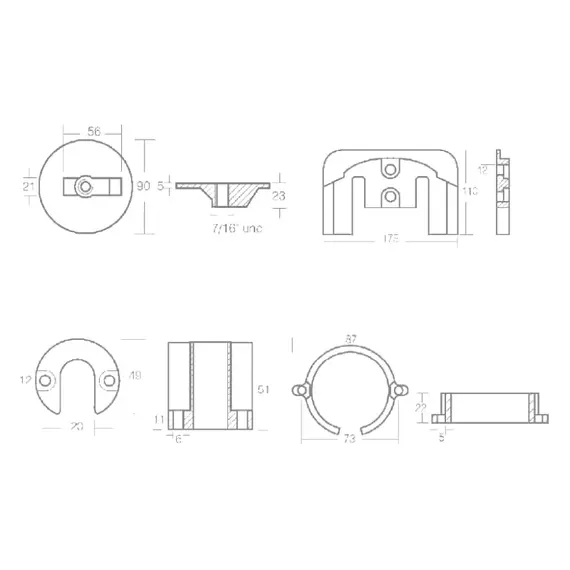 Kit d'anodes en aluminium pour Mercruiser Bravo One, 2 image