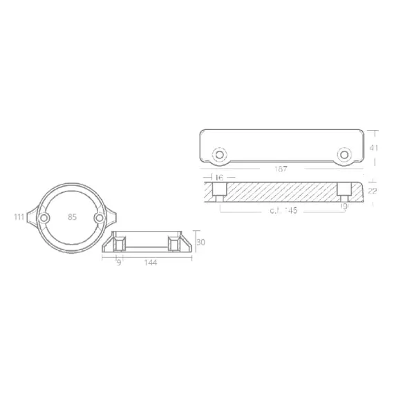 Kit d'anodes en aluminium pour Volvo Penta 280 Duo Prop, 2 image Kit d'anodes en aluminium pour Volvo Penta 280 Duo Prop, 2 image
