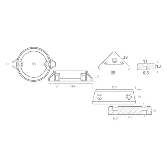 Kit d'anodes en aluminium pour Volvo Penta 290-C Duo Prop, 2 image Kit d'anodes en aluminium pour Volvo Penta 290-C Duo Prop, 2 image