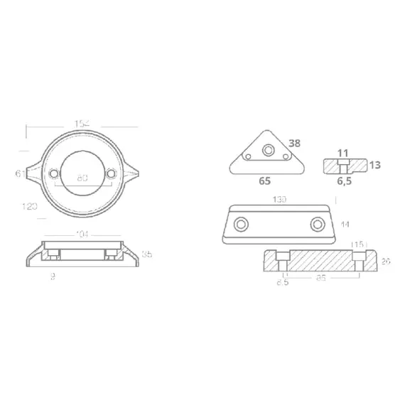 Aluminium Anodes Kit for Volvo Penta 290-C, 2 image Aluminium Anodes Kit for Volvo Penta 290-C, 2 image