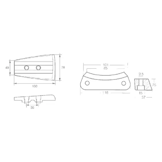 Aluminium Anodes Kit for Volvo Penta DPH/DPR, 2 image Aluminium Anodes Kit for Volvo Penta DPH/DPR, 2 image