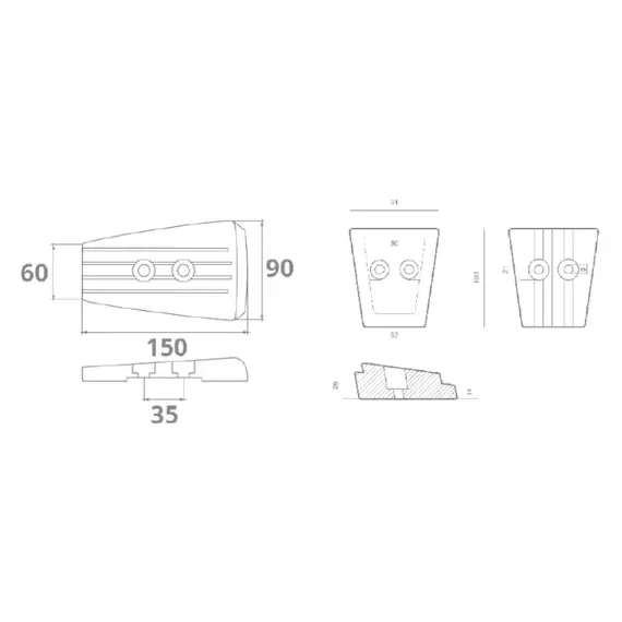Kit d'anodes en aluminium pour Volvo Penta SXA/DPSA, 2 image