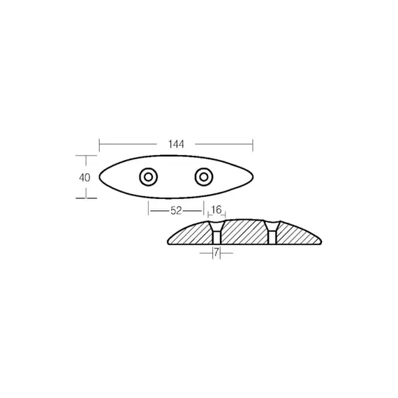Oval Zinc Anode - 145mm, 2 image Oval Zinc Anode - 145mm, 2 image
