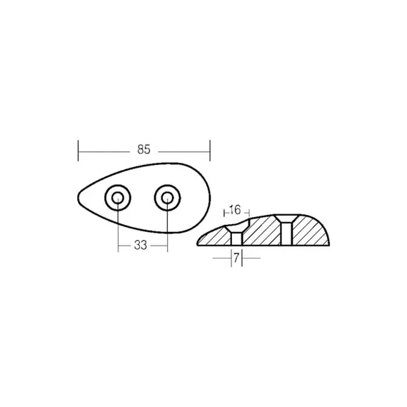 Anode ovale en zinc - 85mm, 2 image Anode ovale en zinc - 85mm, 2 image