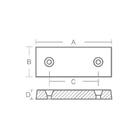 Anode rectangulaire - 0,97 kg, 2 image Anode rectangulaire - 0,97 kg, 2 image
