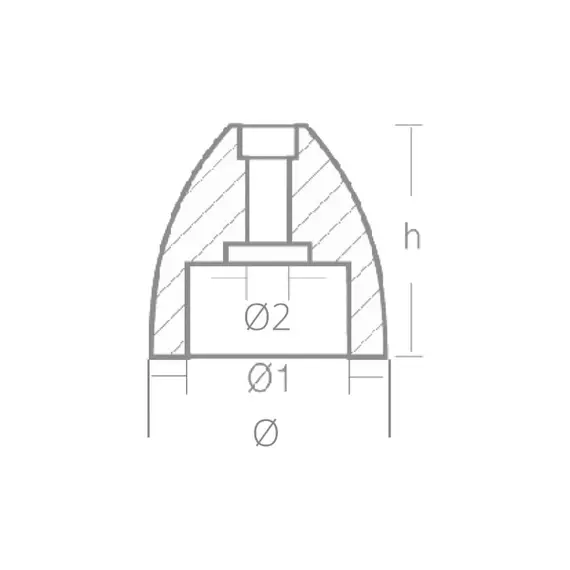 Shaft Nut Anode with Pin - 20-30mm, 3 image Shaft Nut Anode with Pin - 20-30mm, 3 image