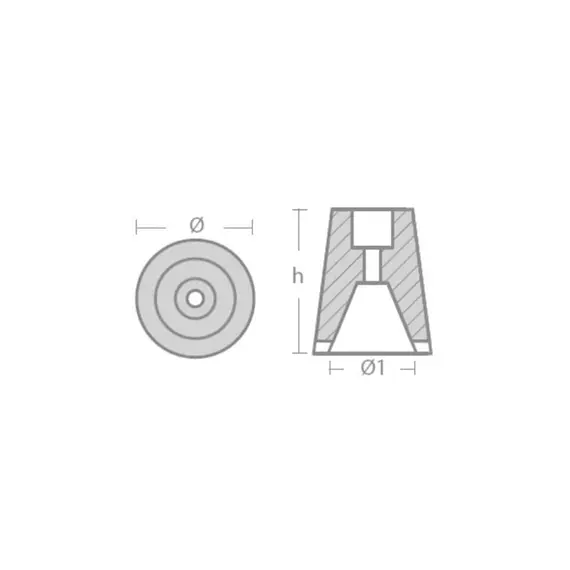 Anode en aluminium pour moteur hors-bord - 55mm, 3 image Anode en aluminium pour moteur hors-bord - 55mm, 3 image
