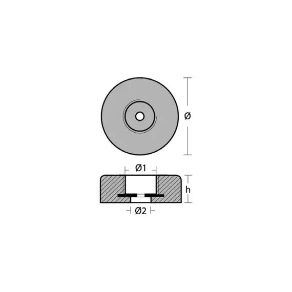 Stern Zinc Anode Disc - 2.69kg, 2 image