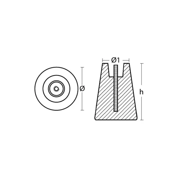 Anode en zinc suspendu - 2,55 kg, 2 image