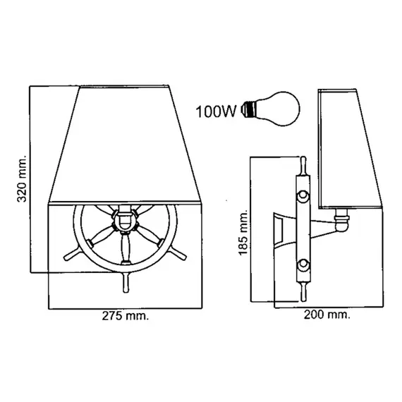 Wall lamp 100W, 2 image Wall lamp 100W, 2 image