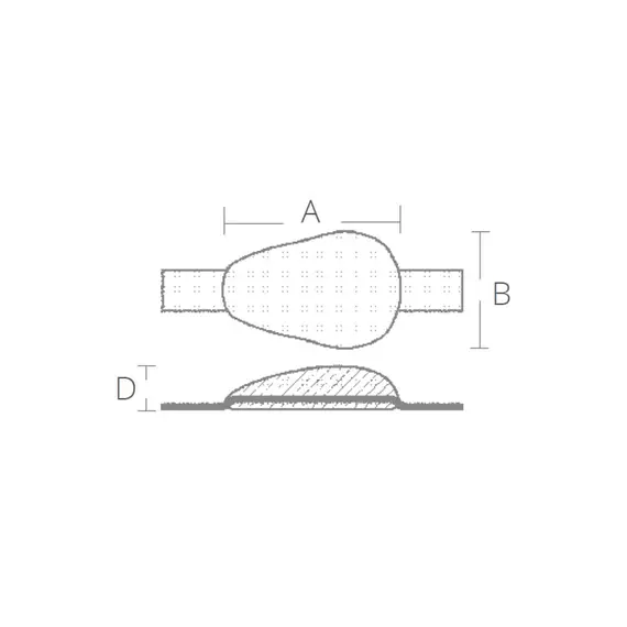 Weld-On Zinc Anode - 110mm, 2 image Weld-On Zinc Anode - 110mm, 2 image