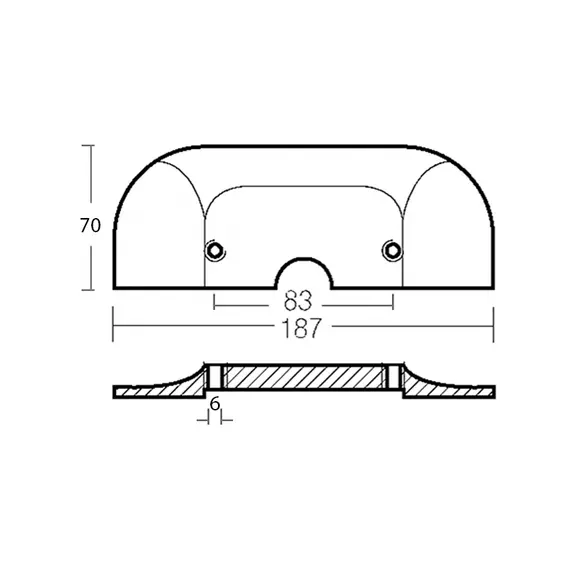 Plaque anticavitation en aluminium pour moteurs Mercruiser Alpha, 2 image