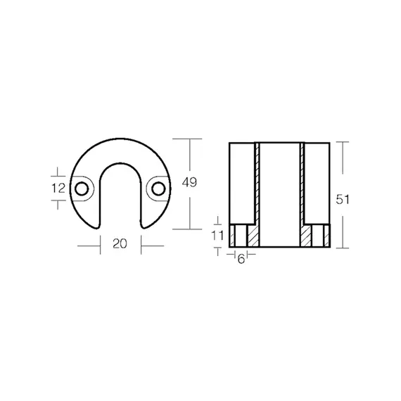 Collier anode en aluminium pour moteurs BRAVO I-II-III, 2 image Collier anode en aluminium pour moteurs BRAVO I-II-III, 2 image