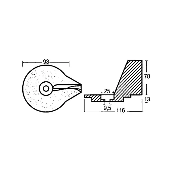 Aluminum Standard Trim Tab Anode for 25-50HP Engines, 2 image Aluminum Standard Trim Tab Anode for 25-50HP Engines, 2 image