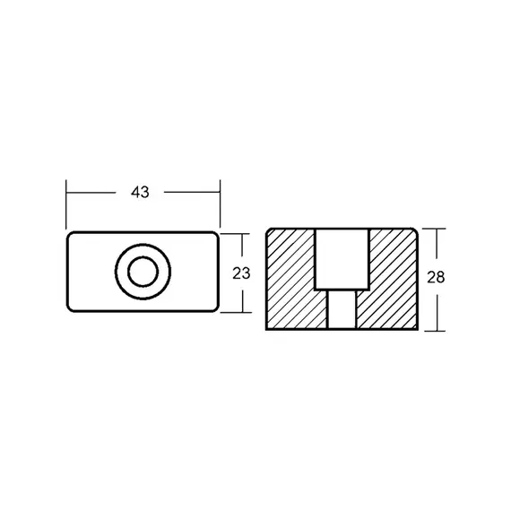 Anode en zinc pour moteur OMC Cobra 60-280HP, 2 image Anode en zinc pour moteur OMC Cobra 60-280HP, 2 image