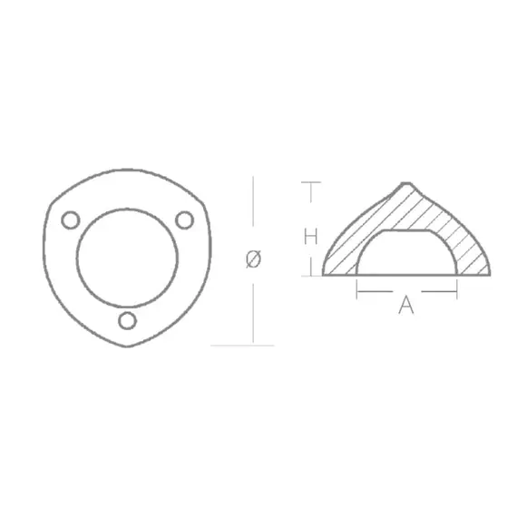 Max Prop 3-holes Zinc Anode - 120mm, 2 image Max Prop 3-holes Zinc Anode - 120mm, 2 image