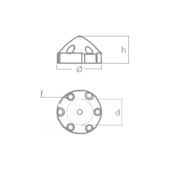 Max Prop 6-trous Anode en Zinc - 61mm, 2 image Max Prop 6-trous Anode en Zinc - 61mm, 2 image