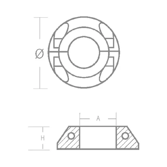 Max Prop 6-holes Zinc Collar - 46mm, 2 image Max Prop 6-holes Zinc Collar - 46mm, 2 image