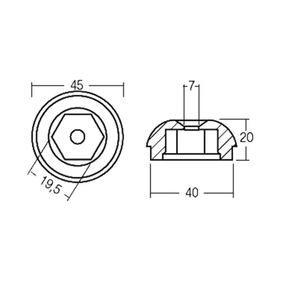 Sleipner SP55-75-95 Anode en Aluminium, 2 image Sleipner SP55-75-95 Anode en Aluminium, 2 image