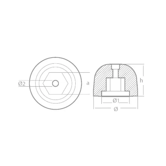 Sleipner SP550HYD-SH420-SH550 Anode en aluminium, 2 image